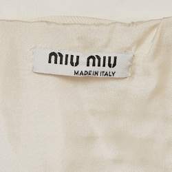 Miu Miu Off-White Embellished Silk Organza Mini Skirt and Top Set S