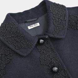 Miu Miu Black Wool Coat Woman Size 36