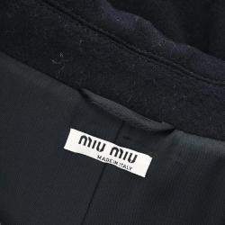 Miu Miu Black Wool Coat Woman Size 36