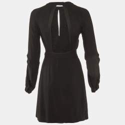 Miu Miu Black Crepe Mini Wrap Dress M