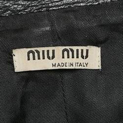 Miu Miu Black Leather Zip-Up Rider Jacket S