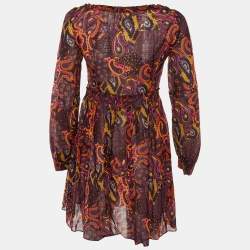 Miu Miu Multicolor Printed Wool Crepe Mini Dress M