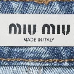 Miu Miu Blue Denim Wide Leg Jeans S Waist 28"