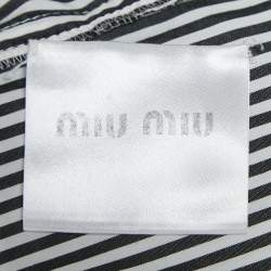 Miu Miu Black/White Striped Cotton Crystal Embellished Dropwaist Dress M