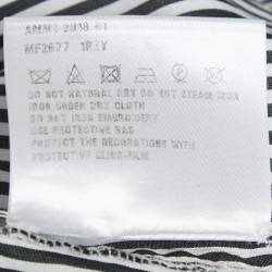 Miu Miu Black/White Striped Cotton Crystal Embellished Dropwaist Dress M
