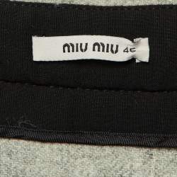 Miu Miu Grey Wool Pleated Mini Skirt L