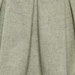 Miu Miu Grey Wool Pleated Mini Skirt L
