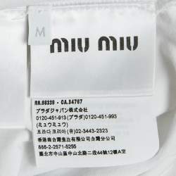 Miu Miu White Logo Applique Jersey T-Shirt M