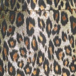 Miu Miu Gold Leopard Pattern Lurex Mini Skirt S