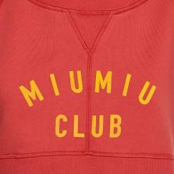 Miu Miu Red Printed Cotton Crop Top S