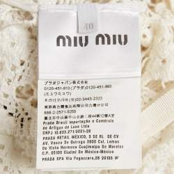 Miu Miu White Floral Lace Long Sleeve Crop Top S