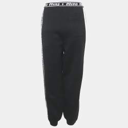 Miu Miu Black Sequin Embellished Jersey Sweatpants XS