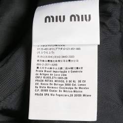 Miu Miu Black Velvet and Wool Crystal Bow Detail Mini Dress XS