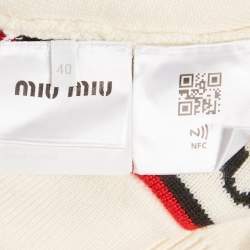 Miu Miu Cream Wool Knit Mini Skirt S