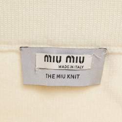 Miu Miu Cream Wool Knit Mini Skirt S
