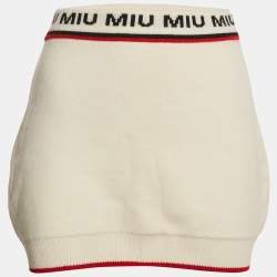 Miu Miu Cream Wool Knit Mini Skirt S