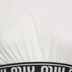 Miu Miu White Logo Tape Detail Crop Top XS