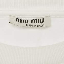 Miu Miu White Logo Tape Detail Crop Top XS