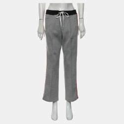 Miu Miu Grey Cotton Jogger Pants with Logo Detail Size XL