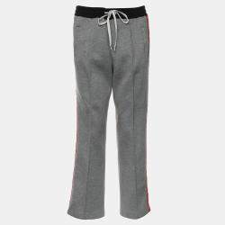 Miu Miu Grey Cotton Jogger Pants with Logo Detail Size XL