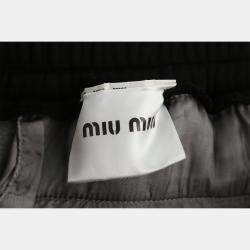 Miu Miu Grey Cotton Jogger Pants with Logo Detail Size XL