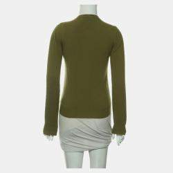 Miu Miu Green Cashmere Fern Button-Up Cardigan IT Women 36