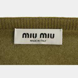 Miu Miu Green Cashmere Fern Button-Up Cardigan IT Women 36