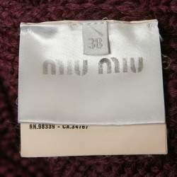 Miu Miu Burgundy Rib Knit Crewneck Sweater S