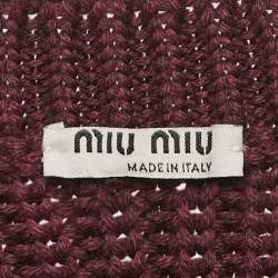 Miu Miu Burgundy Rib Knit Crewneck Sweater S