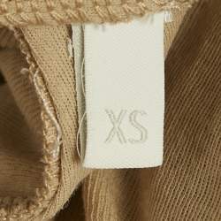 Miu Miu Beige Cotton Knit Logo-Patch Mini Dress XS