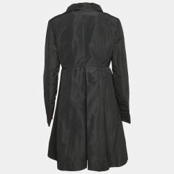 Miu Miu Black Synthetic Balmacaan Coat M