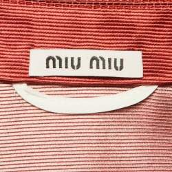 Miu Miu Burgundy Floral Printed Silk Oversized Shirt S