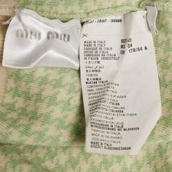 Miu Miu Green Houndstooth Wool Button Front Cardigan M