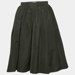 Miu Miu Black Synthetic Pleated Mini Skirt M