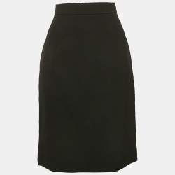 Miu Miu Black Crepe Pencil Skirt M
