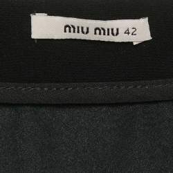 Miu Miu Black Chiffon Pleated Mini Skirt M
