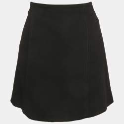 Miu Miu Black Chiffon Pleated Mini Skirt M