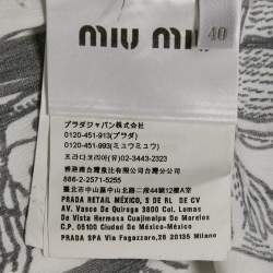 Pre Owned Miu Miu White Alphabet Print Cotton Sleeveless Shirt S