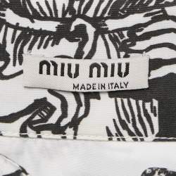 Pre Owned Miu Miu White Alphabet Print Cotton Sleeveless Shirt S