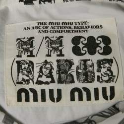 Pre Owned Miu Miu White Alphabet Print Cotton Sleeveless Shirt S