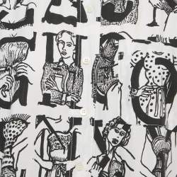 Pre Owned Miu Miu White Alphabet Print Cotton Sleeveless Shirt S