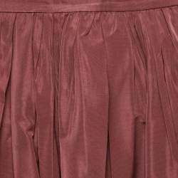 Miu Miu Burgundy Synthetic Pleated Mini Skirt S