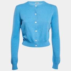 Miu Miu Blue Cashmere Knit Cardigan S