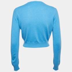 Miu Miu Blue Cashmere Knit Cardigan S
