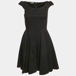 Miu Miu Black Jersey Flared Mini Dress S