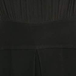 Miu Miu Black Crepe and Wool Gathered Mini Dress M