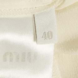 Miu Miu Cream Silk Pleated Sleeveless Shirt S