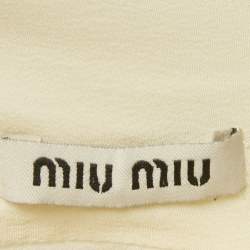 Miu Miu Cream Silk Pleated Sleeveless Shirt S