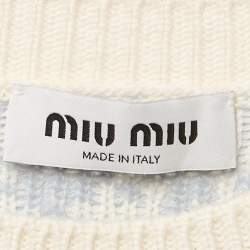 Miu Miu Blue Houndstooth Cashmere Top and Skirt Set S/XS