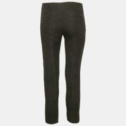 Miu Miu Black Textured Jacquard Slim Fit Trousers M